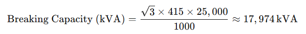 mccb breaking capacity calculation
