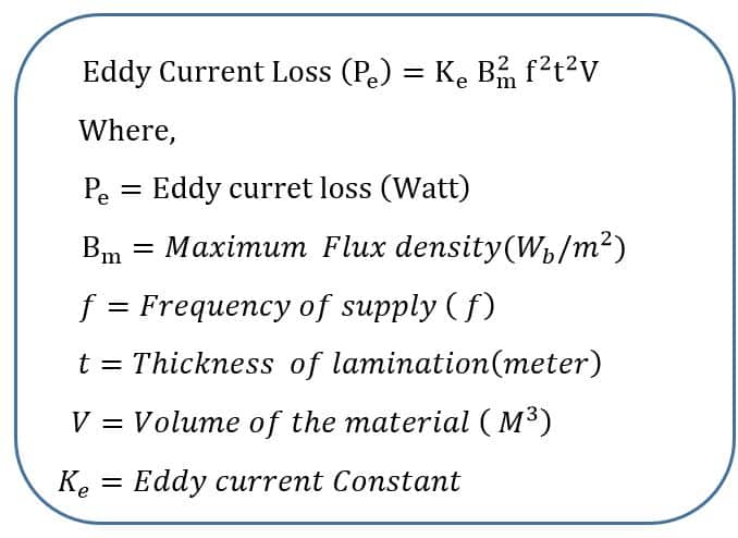 no load losses in transformer-eddy current loss formula of transformer