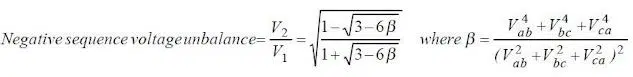 oltage Unbalance Factor (VUF) formula -voltage imbalance formula