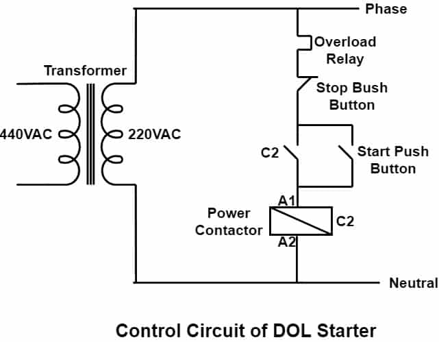 control circuit of dol starter