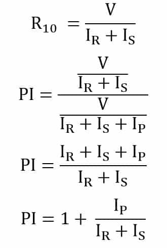 polarization Index formula based on polarization current