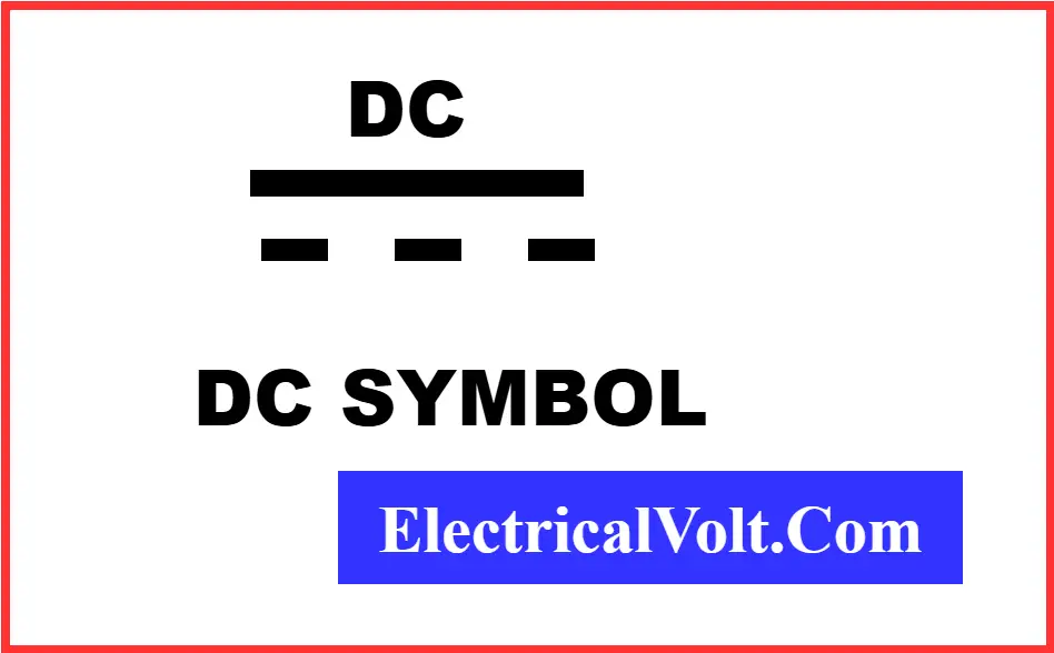 Symbol for direct current showing a straight line above a dashed line.