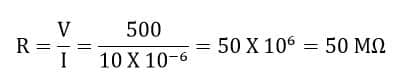 insulation resistance calculation