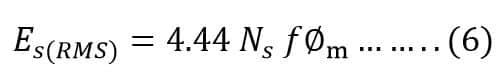 Secondary side EMF Equation of the transformer