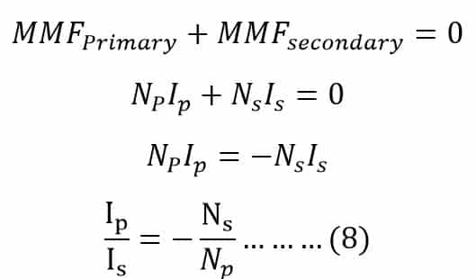 derivation of voltage transformation ratio of transformer