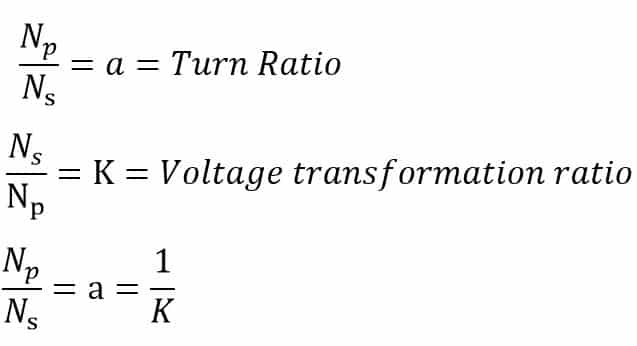 turn ratio equation 