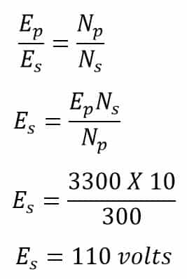 secondary voltage calculation of transformer