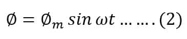 flux equation of transformer