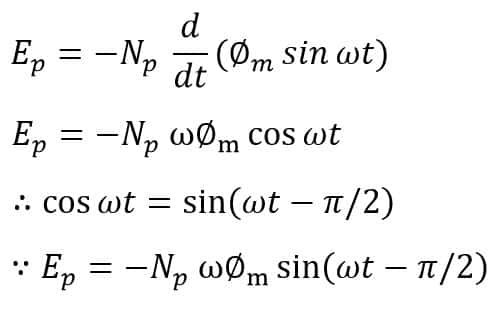 emf equation of transformer derivation
