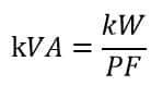 KVA to KW Calculations