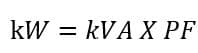 KW to KVA Calculations fotmula