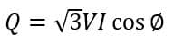 active power in three phase circuit- formula