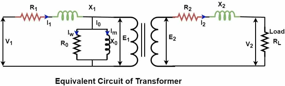 transformer equivalent circuit for calculation of % voltage regulation