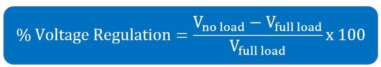 % voltage regulation of transformer- formula