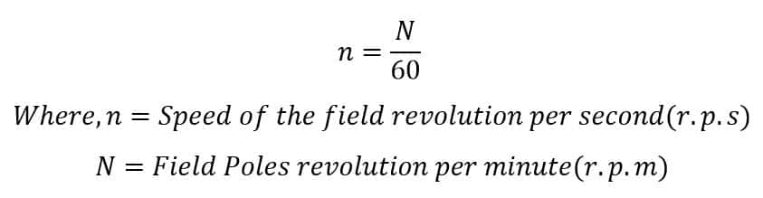 conversion of motor speed from rpm to rps