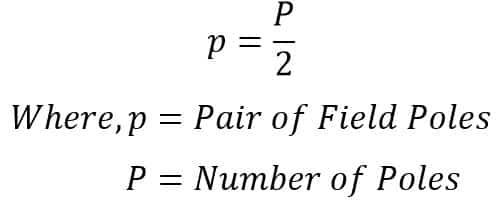 relationship between pair of field poles and number of poles in induction motor