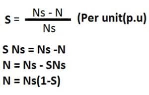 rotor speed formula of induction motor