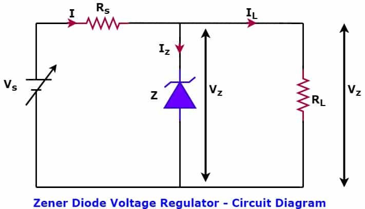 circuit diagram of zener regulator