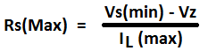 resistance value selection for Zener regulator