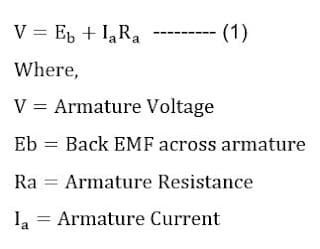 dc motor voltage equation