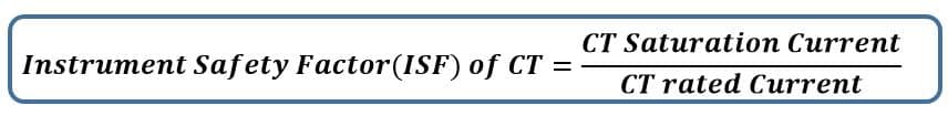 Instrument Safety Factor(ISF) of CT Formula