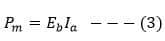 Dc motor power equation