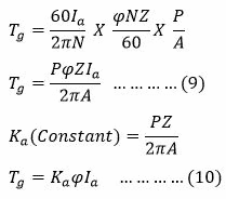torque equation of dc motor derivation