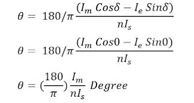 CT phase angle error formula