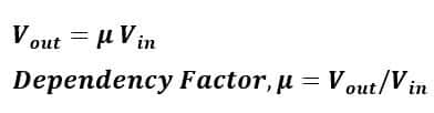 dependency factor of dependent voltage source