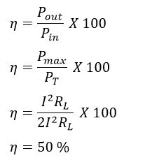 maximum efficiency under maximum power transfer