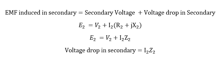 Transformer voltage equation at secondary