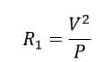 resistance of bulb depends on voltage and power