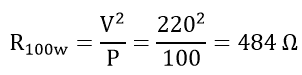 100 watt bulb resistance