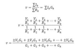 mathematical derivation of Millman's theorem