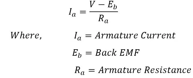 dc motor voltage equation