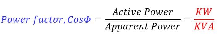 power factor formula