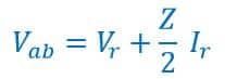 voltage across capacitor in T -model of medium transmission line