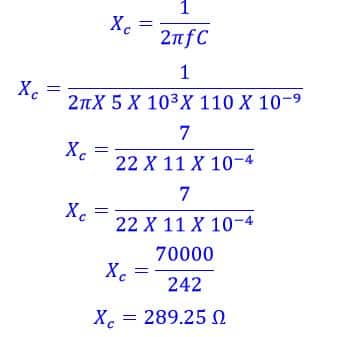 capacitive reactance solved problem no.1