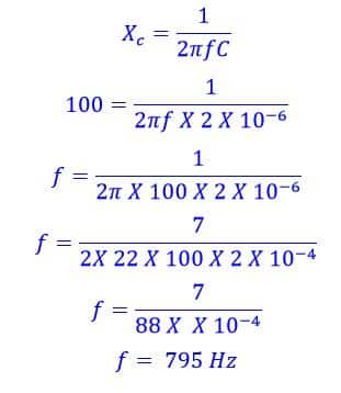 capacitive reactance solved problem no.2