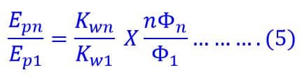 ratio of harmonic generated voltage to fundamental