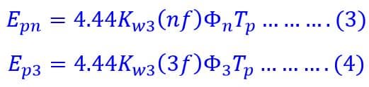 EMF per phase for 3 rd order harmonic- winding factor equation