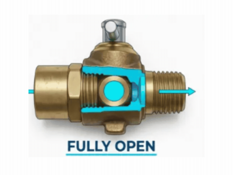 on off valve working animation