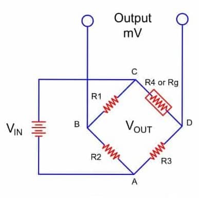 Strain Gauge Load Cell whetstone bridge circuit