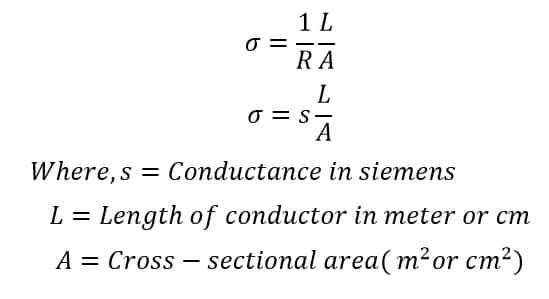 electrical conductivity formula