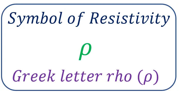 symbol of tresistivity-Greek letter rho (ρ)