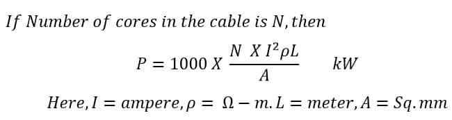 power loss in N core cable