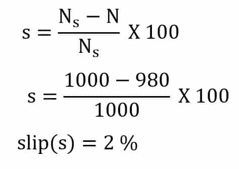 AC Induction Motor Slip Calculator