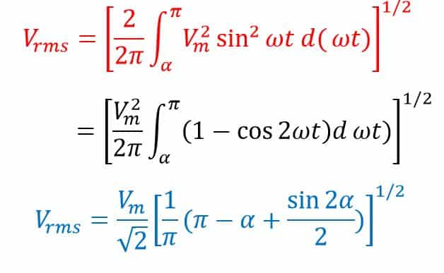 rms value of single phase semi converter