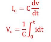 formula of voltage across capacitor
