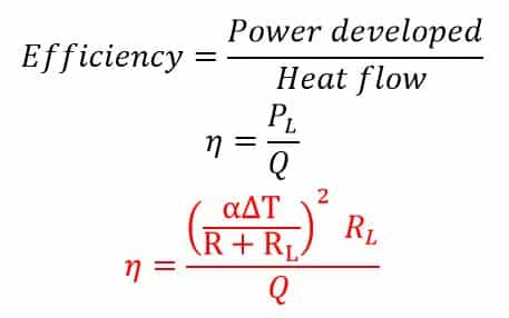 efficiency of thermoelectric generator